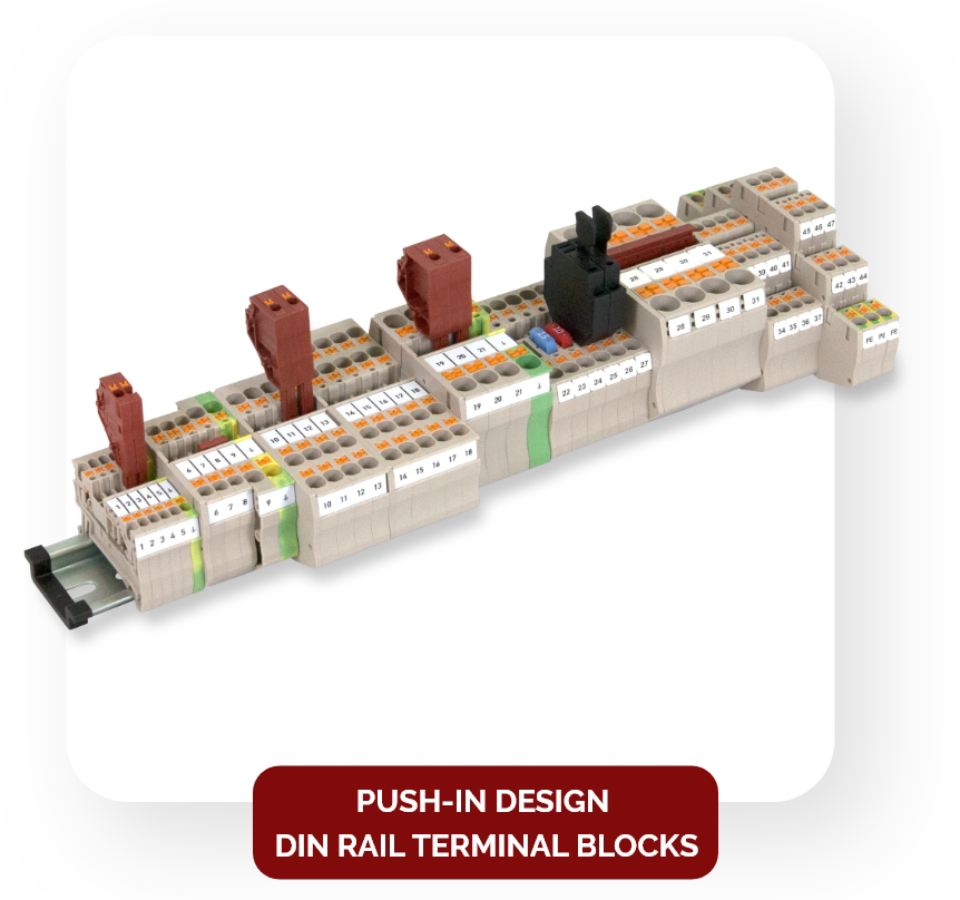 Push-In Design DIN Rail Terminal Blocks
