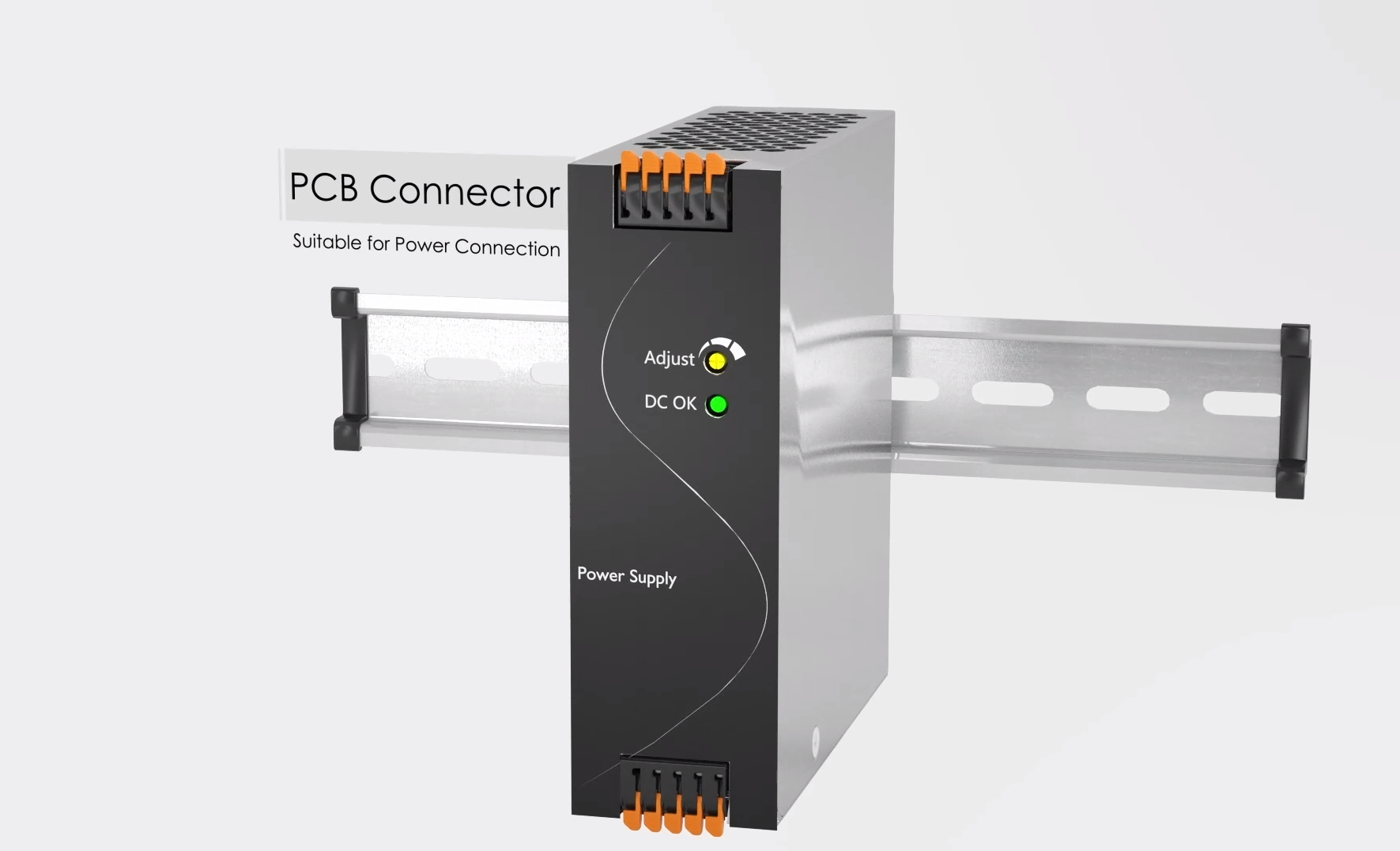 Figure 5: For a power supply OEM, specifying the Dinkle P-LUP 0274 series for their products delivered all the benefits of basic push-in technology, while adding the capability to easily use stranded wire.